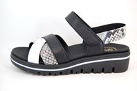 Comfortabele Trendy Sandalen - zwart wit slangenprint in grote sizes